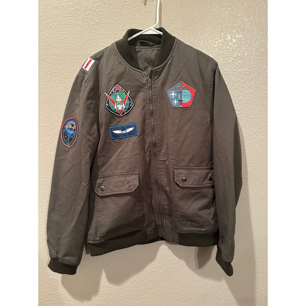 NWOT Disney Parks World Avatar Pandora Camo Khaki Green Flight Bomber Jacket M